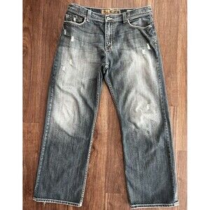 Buckle BKE Mens 34X32 Jeans Marshall Straight Distressed Blue Country Rode Y2K